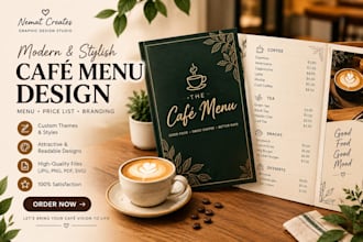 design a modern cafe menu and price list