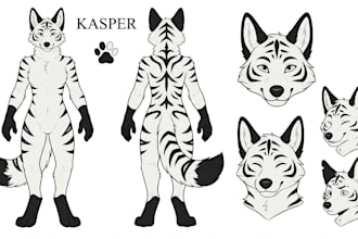 draw furry ref sheet, fursona oc, anthro ref sheet, or nsfw reference sheet