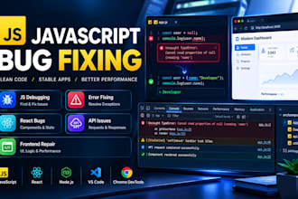 fix javascript bugs, errors, frontend issues, api error fix and browser problem