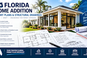 florida home addition permit plans structural drawings calculations blueprint