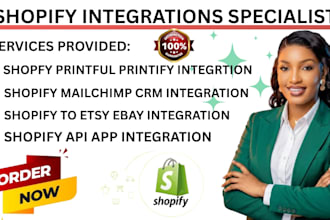 do shopify app API mailchimp CRM zapier printify printify etsy ebay integration