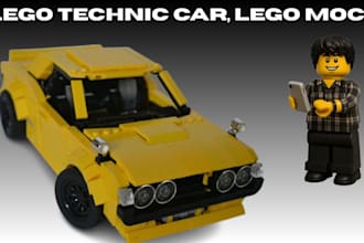 design 3d lego models, lego moc, technic car bike minifigures with xml part list