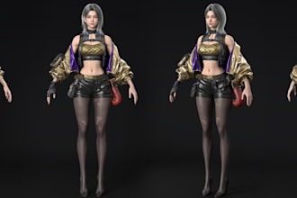 model custom 3d game character, avatar, digital human 3d rigging, nsfw sculpting