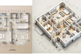 create a professional 2d floor plan and 3d house design using homebyme