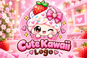 design a custom cute kawaii character logo