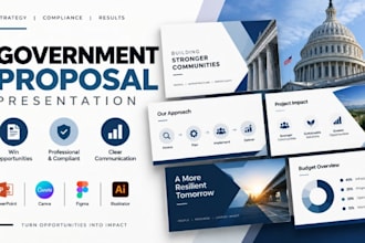 design government grant pitch deck, rfp proposal presentation and public sector