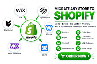 migrate duda ecwid big cartel wix webflow goddaddy to shopify