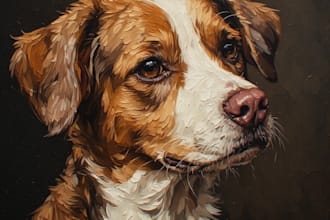draw custom pet portrait in line art vector illustration
