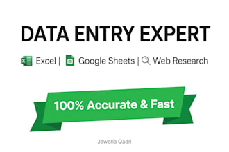 do data entry, google sheets, and web research accurately