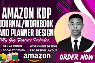 design kdp journal, self help journal, workbook and planner for amazon kdp