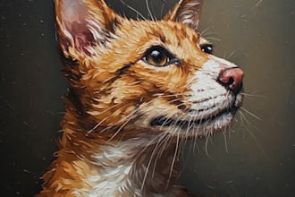 do a custom pet portrait, dog portrait, cat portrait