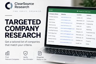 research and build a targeted list of companies for your business