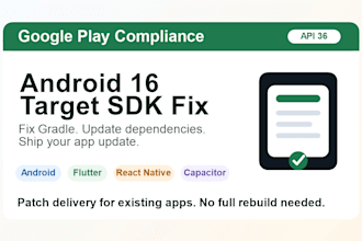 update your android app to target API 36 for google play