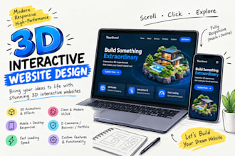 design and redesign interactive website 3d animated webflow and landing page