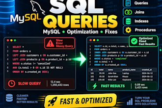 design mysql databases and write or optimize sql queries