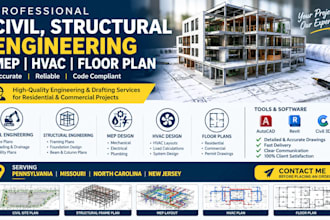 civil, structural engineering mep hvac floor plan in pennsylvania missouri nc nj