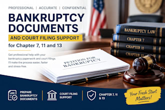 prepare your bankruptcy petition for chapter 7 or 13