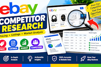do ebay competitor research, pricing research, competitors and listings analysis