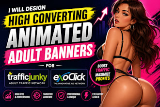 design high converting animated adult banners for traffic junky and exoclick