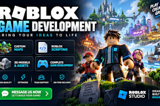 develop custom roblox games with roblox scripting, roblox maps and 3d models