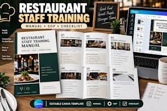 design restaurant staff training manual canva sop checklist