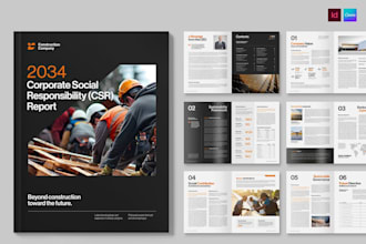 design corporate brochure, company profile esg csr sustainability annual report