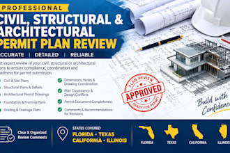 review draw civil structural architectural permit plans in florida texas
