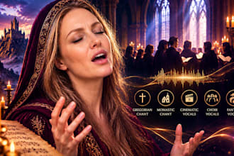 sing gregorian chant, monastic chant, cinematic vocals, choir vocals, fantasy