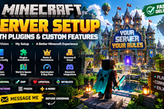 setup and configure your minecraft server with plugins and custom features
