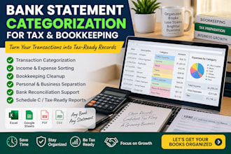 categorize bank transactions for w2, 1040 tax and bookkeeping