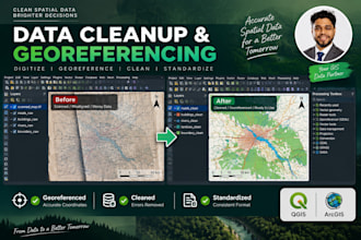 digitize, georeference, and clean your gis shapefile or map data