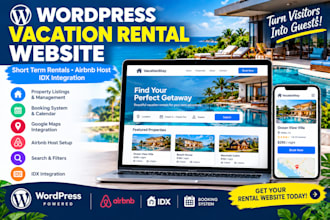 do wordpress vacation website, short term website, airbnb host, idx integration