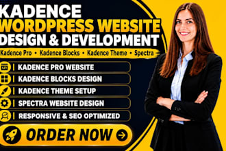 design wordpress website with kadence pro kadence blocks, kadence theme, spectra