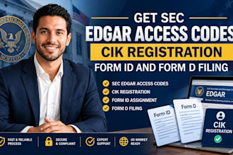 get sec edgar access codes, cik registration, form id and form d filing