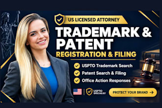 be your US licensed attorney for trademark registration and patent filing search