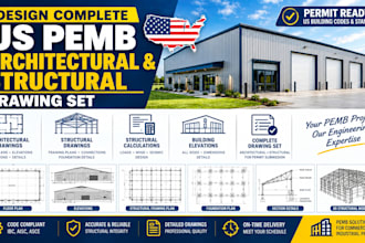 design complete US drawings set pemb architectural structural