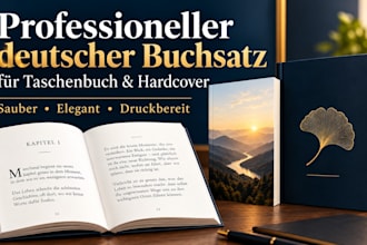 erstelle professionellen deutschen buchsatz für taschenbuch und hardcover