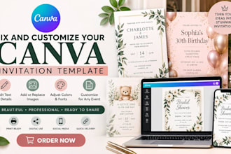 fix and customize your canva invitation template