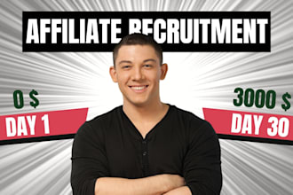 recruit affiliates with custom outreach and program  promo
