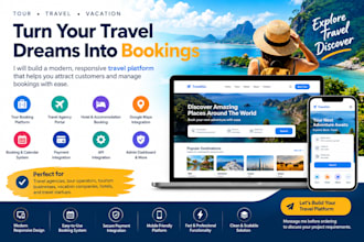 build a tour booking website and develop tour vacation travel website