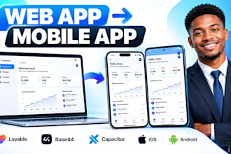 convert lovable base44 web app website to ios and android app using capacitor