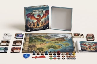 design custom board game components, card art and print ready rulebooks