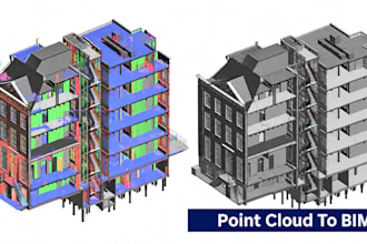 convert point cloud scan to revit bim model, scan to bim and as built modelling