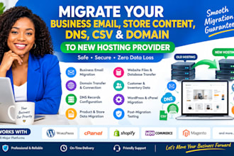migrate business email store content dns CSV domain to new hosting provider