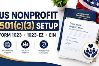 register your US nonprofit and assist with 501c3 form 1023 or 1023 ez