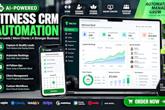 ai fitness CRM automation dashboard for leads, clients, booking and follow up