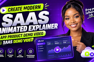 create modern saas animated explainer app product demo video saas demo video