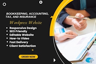 design a bookkeeping, accounting, tax, and insurance website