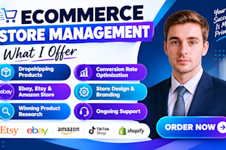 do ecommerce store management for etsy ebay amazon tik tok shop shopify manager