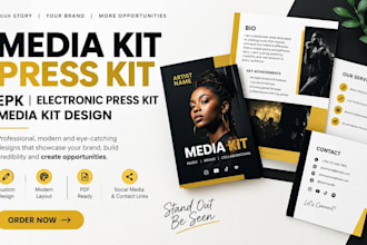 design media kit, press kit, epk, electronic press kit, and media kit design